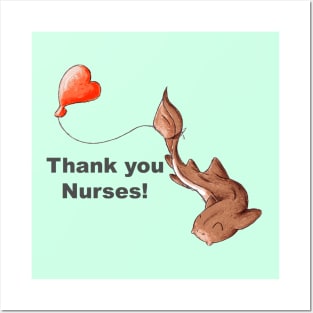 Nurse Shark Heart (With Text) Posters and Art